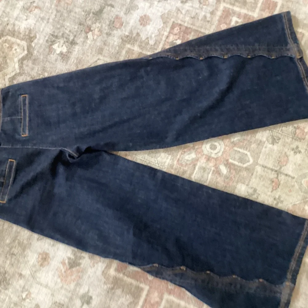 Maeve Scallop-Edge High-Rise Wide-Leg Jeans Maeve size 26p - Picture 5 of 9